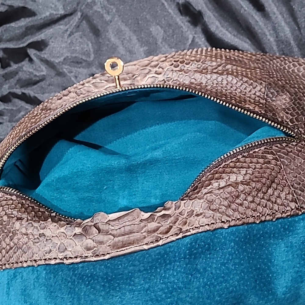 Zagliani Python Shoulder Bag W/ Magnetic Flap And… - image 8